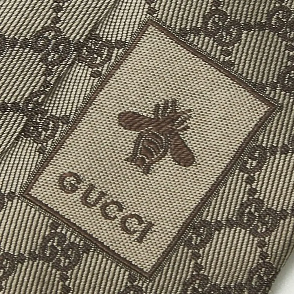 Gucci GG Bee Narrow Tie Brown Yellow